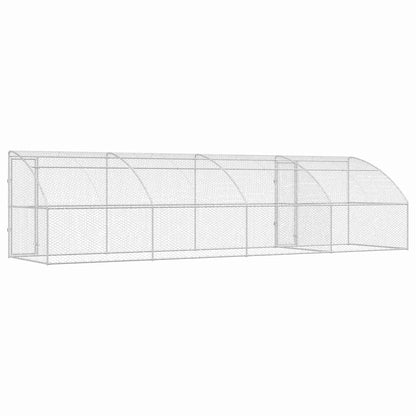 Dog Kennel 4 pcs Silver 8 x 2 x 2 m Galvanised steel