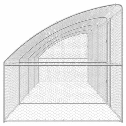 Dog Kennel 4 pcs Silver 8 x 2 x 2 m Galvanised steel