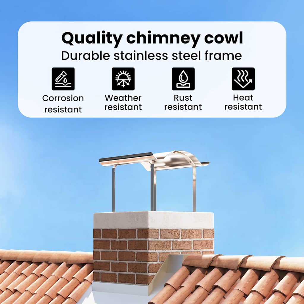 Chimney Cowl Silver 59.5 x 50 x 36.5 cm Stainless Steel