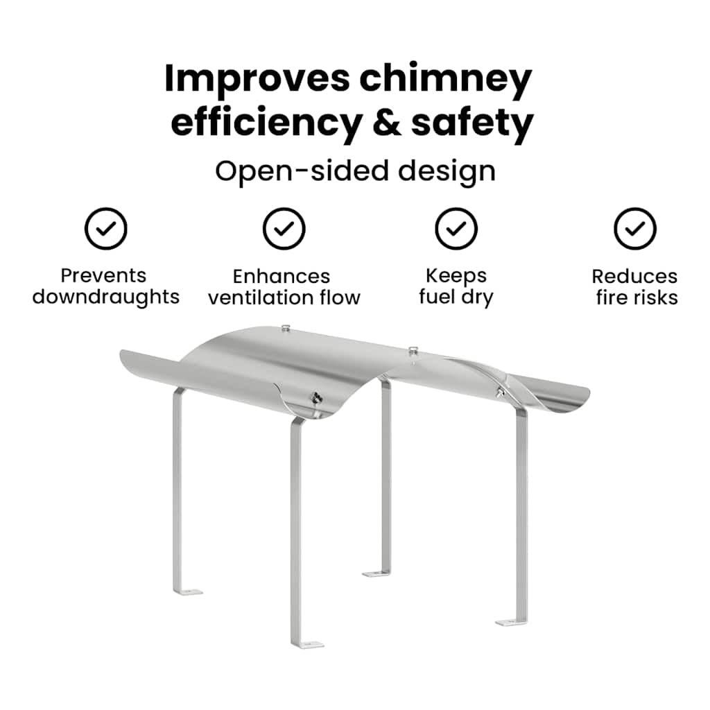 Chimney Cowl Silver 59.5 x 50 x 36.5 cm Stainless Steel