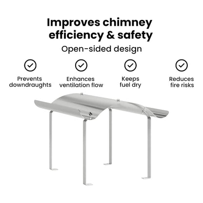Chimney Cowl Silver 59.5 x 50 x 36.5 cm Stainless Steel