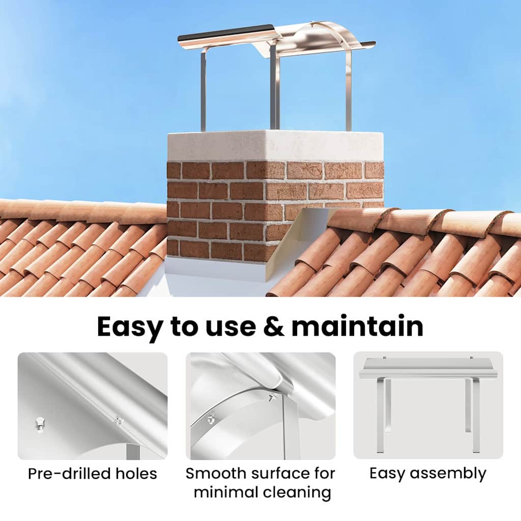 Chimney Cowl Silver 59.5 x 50 x 36.5 cm Stainless Steel