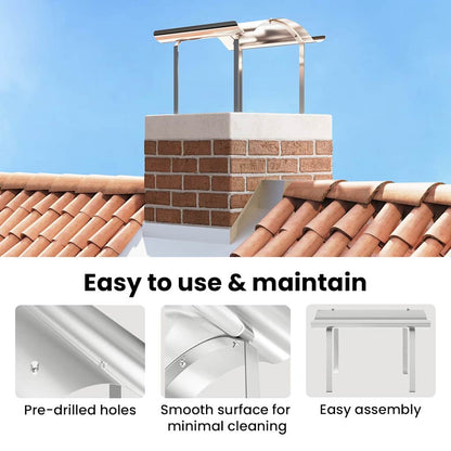 Chimney Cowl Silver 59.5 x 50 x 36.5 cm Stainless Steel