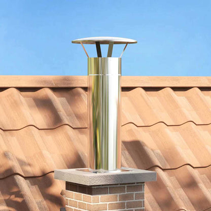 Chimney Head Extension Silver 29 x 29 x 50 cm Stainless Steel