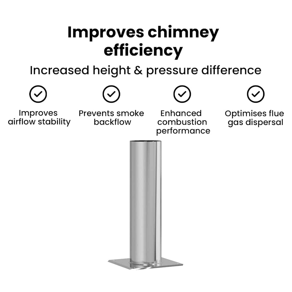 Chimney Head Extension Silver 29 x 29 x 50 cm Stainless Steel