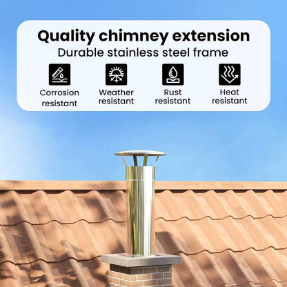 Chimney Head Extension Silver 31 x 31 x 50 cm Stainless Steel