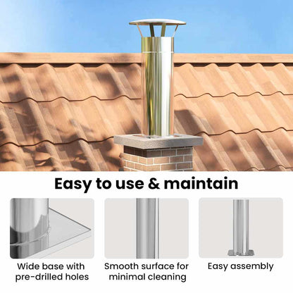 Chimney Head Extension Silver 31 x 31 x 50 cm Stainless Steel