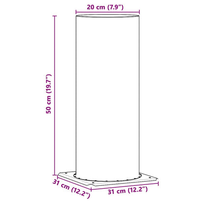 Chimney Head Extension Silver 31 x 31 x 50 cm Stainless Steel