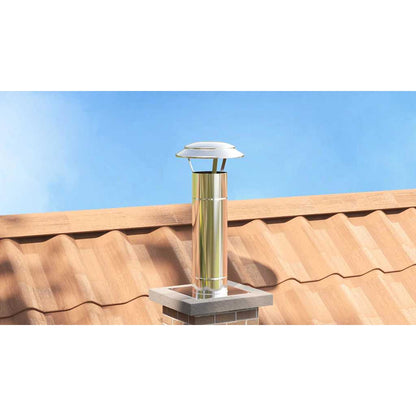 Chimney Extension Silver 25 x 25 x 65 cm Stainless Steel