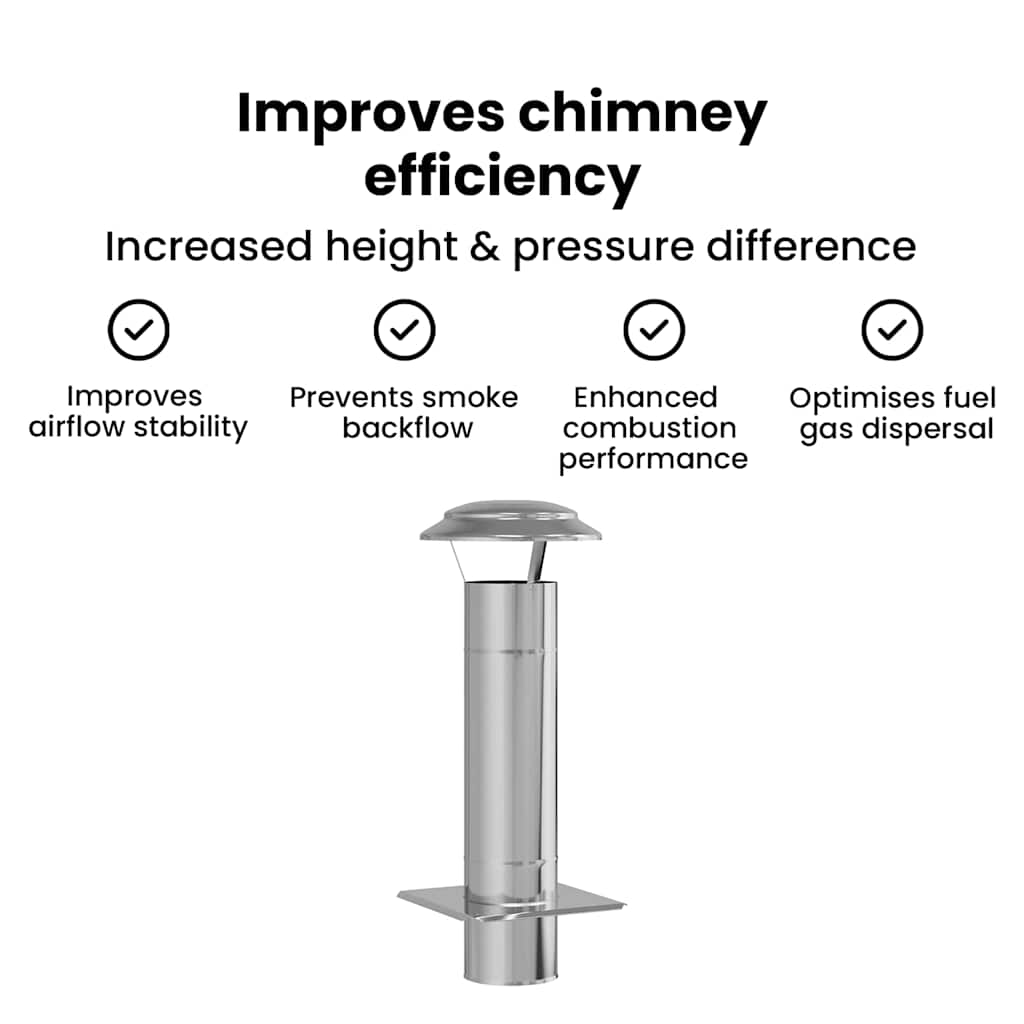 Chimney Extension Silver 25 x 25 x 65 cm Stainless Steel