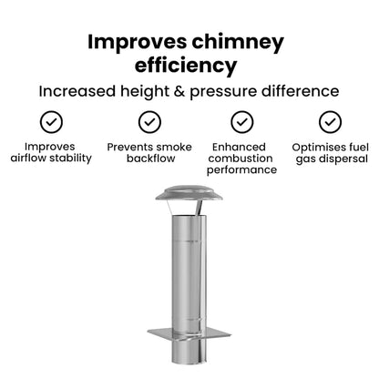 Chimney Extension Silver 25 x 25 x 65 cm Stainless Steel