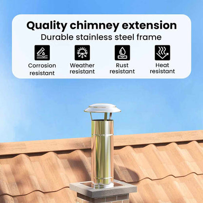 Chimney Extension Silver 25 x 25 x 65 cm Stainless Steel