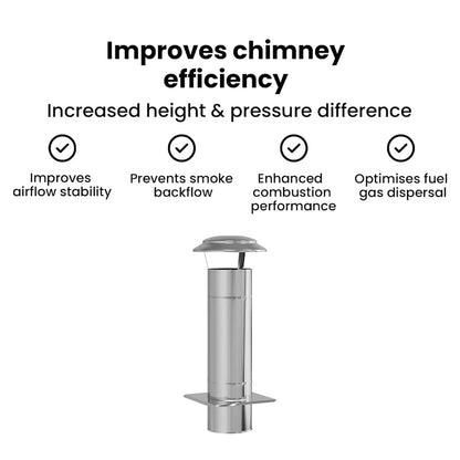 Chimney Extension Silver 25 x 25 x 65 cm Stainless Steel
