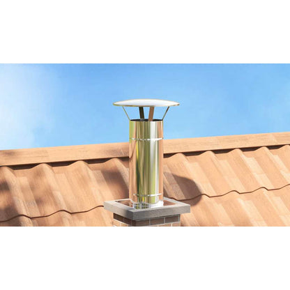 Chimney Extension Silver 35 x 35 x 65 cm Stainless Steel