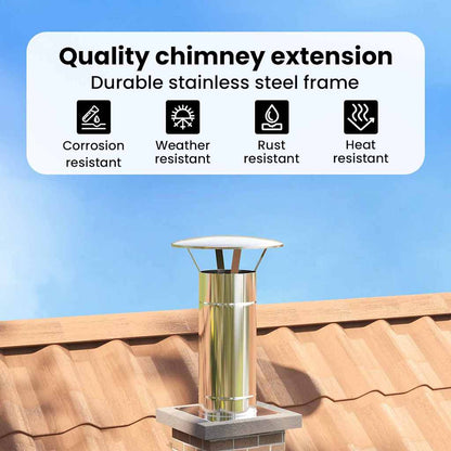 Chimney Extension Silver 35 x 35 x 65 cm Stainless Steel