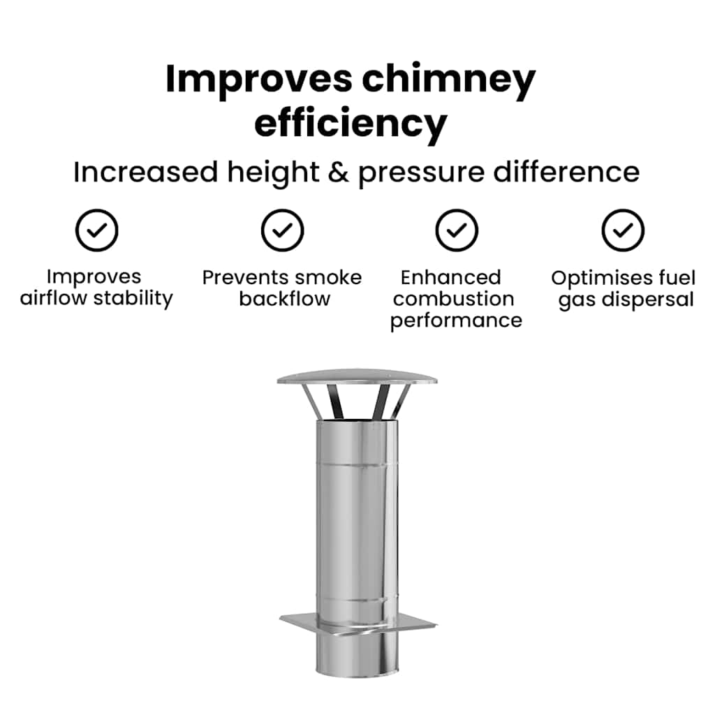 Chimney Extension Silver 35 x 35 x 65 cm Stainless Steel