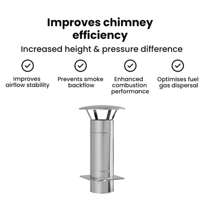 Chimney Extension Silver 35 x 35 x 65 cm Stainless Steel