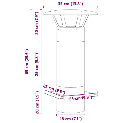 Chimney Extension Silver 35 x 35 x 65 cm Stainless Steel