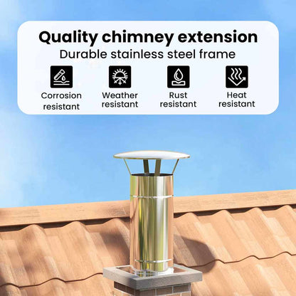 Chimney Extension Silver 35 x 35 x 65 cm Stainless Steel