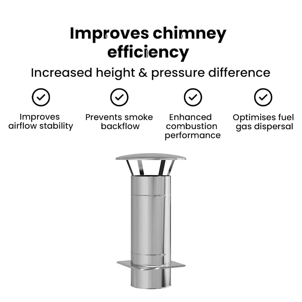 Chimney Extension Silver 35 x 35 x 65 cm Stainless Steel