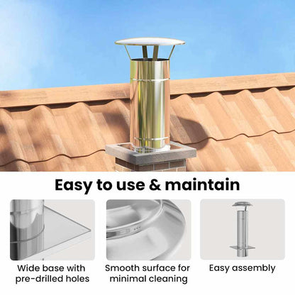 Chimney Extension Silver 35 x 35 x 65 cm Stainless Steel