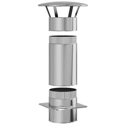 Chimney Extension Silver 35 x 35 x 65 cm Stainless Steel