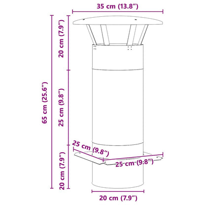 Chimney Extension Silver 35 x 35 x 65 cm Stainless Steel