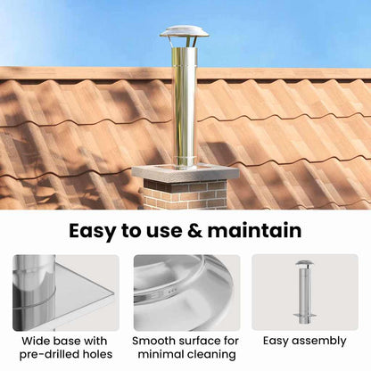 Chimney Extension Silver 25 x 25 x 82 cm Stainless Steel