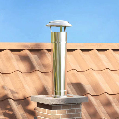 Chimney Extension Silver 25 x 25 x 82 cm Stainless Steel
