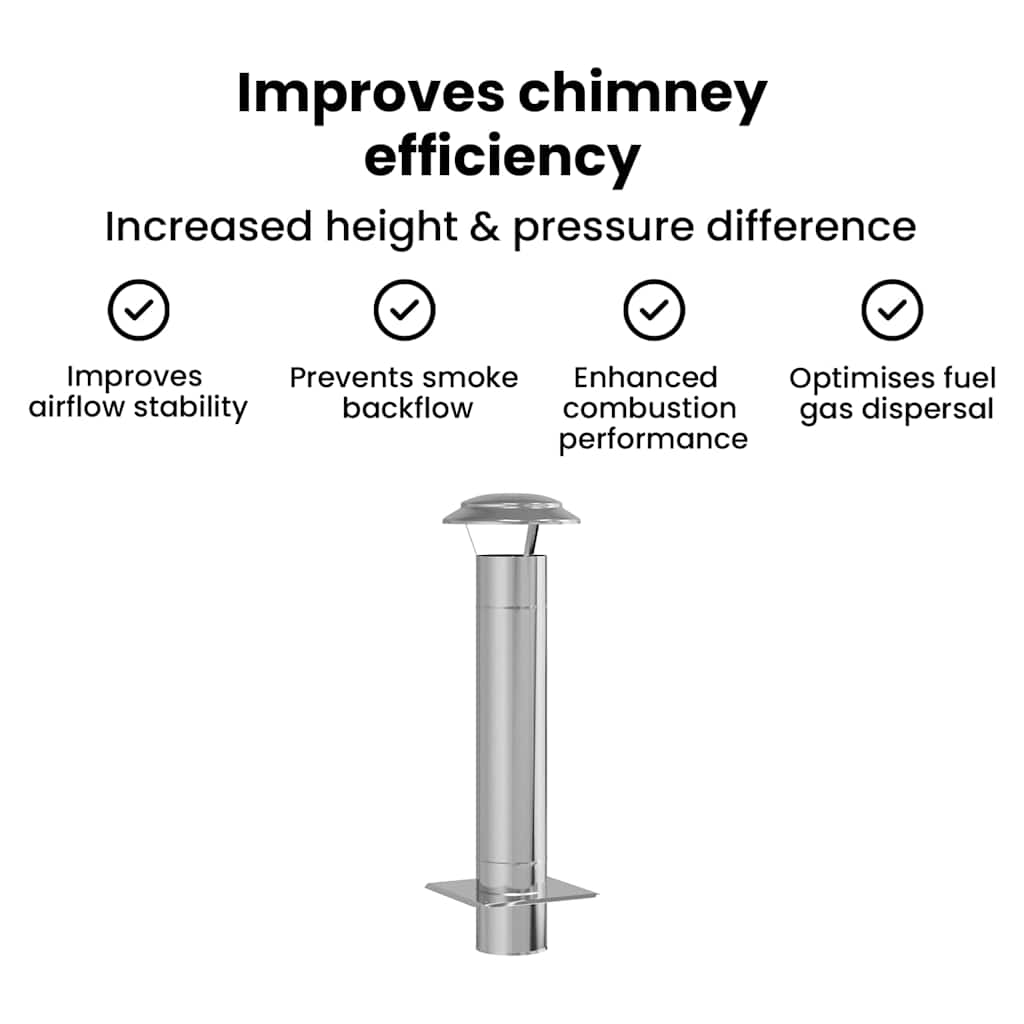 Chimney Extension Silver 25 x 25 x 82 cm Stainless Steel