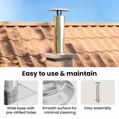 Chimney Extension Silver 35 x 35 x 82 cm Stainless Steel