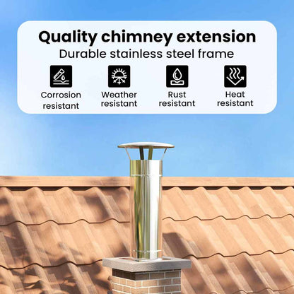 Chimney Extension Silver 35 x 35 x 82 cm Stainless Steel