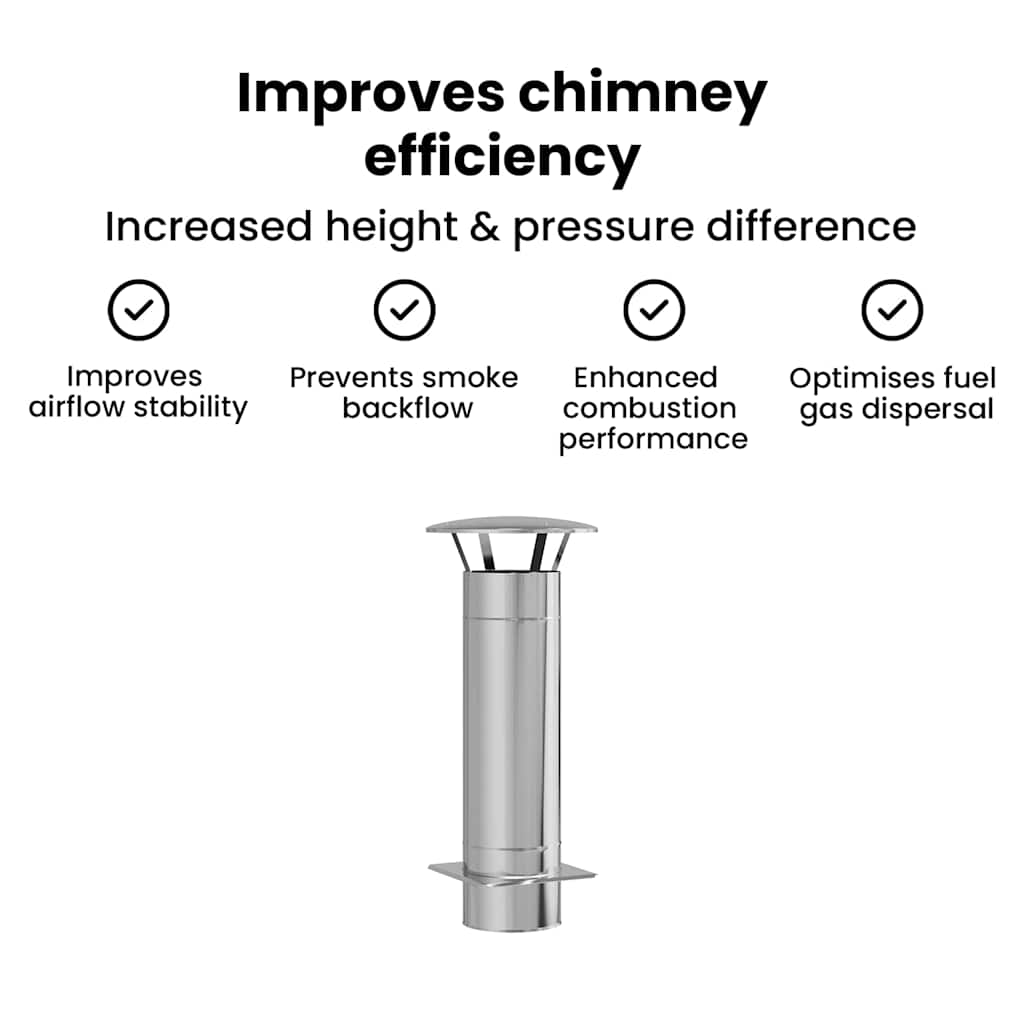 Chimney Extension Silver 35 x 35 x 82 cm Stainless Steel