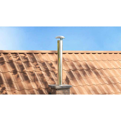 Chimney Extension Silver 25 x 25 x 132 cm Stainless steel