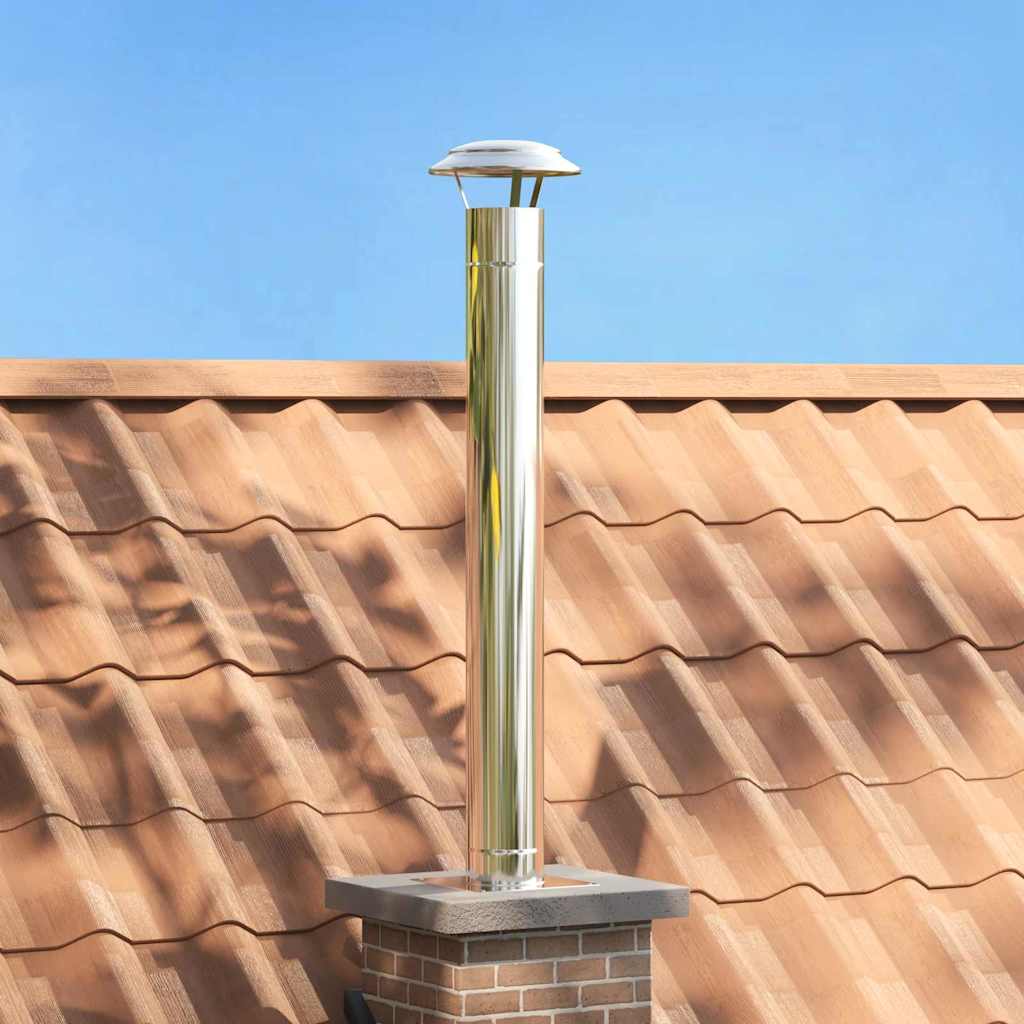 Chimney Extension Silver 25 x 25 x 132 cm Stainless steel