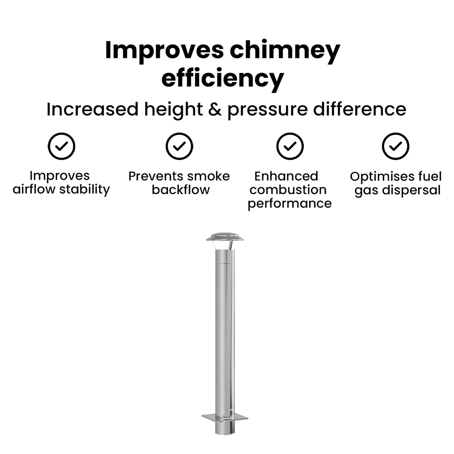 Chimney Extension Silver 25 x 25 x 132 cm Stainless steel