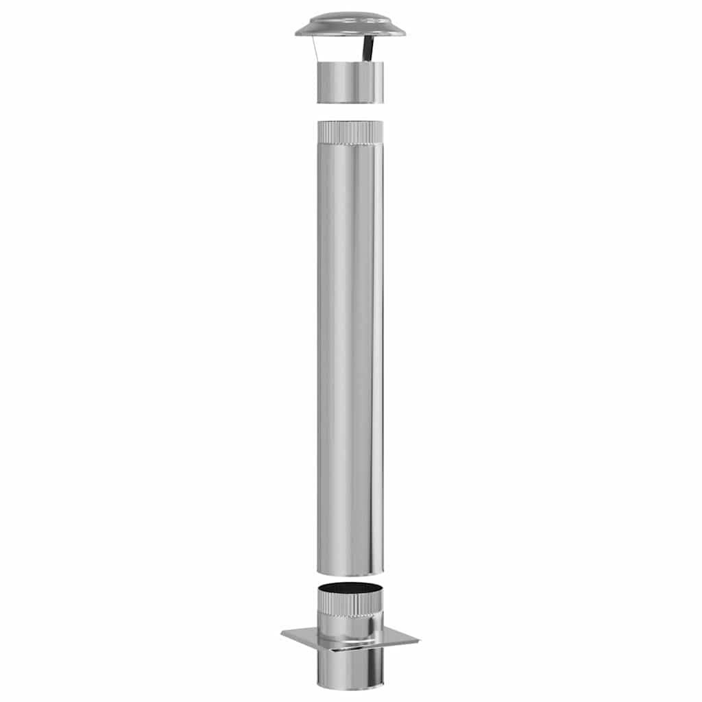 Chimney Extension Silver 25 x 25 x 132 cm Stainless steel