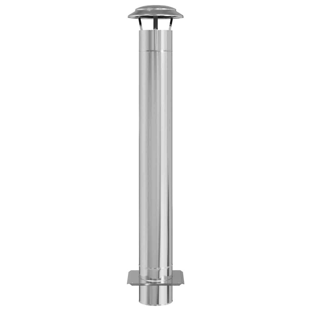 Chimney Extension Silver 25 x 25 x 132 cm Stainless steel