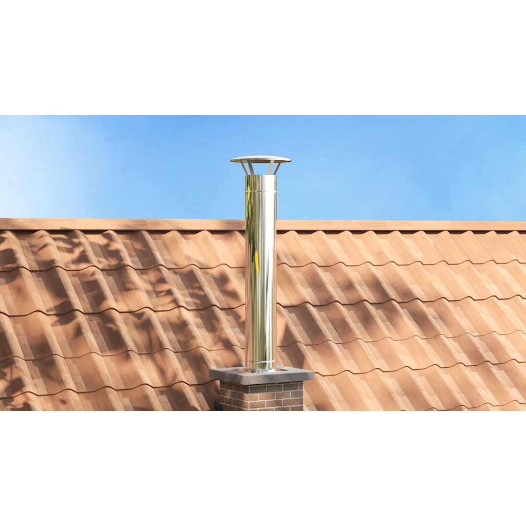 Chimney Extension Silver 35 x 35 x 132 cm Stainless steel