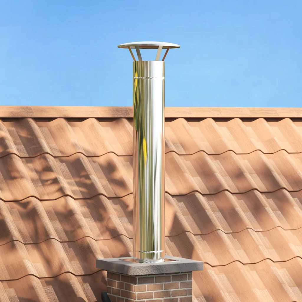 Chimney Extension Silver 35 x 35 x 132 cm Stainless steel