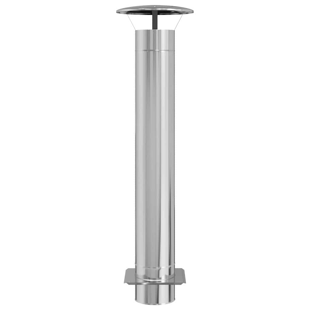 Chimney Extension Silver 35 x 35 x 132 cm Stainless steel