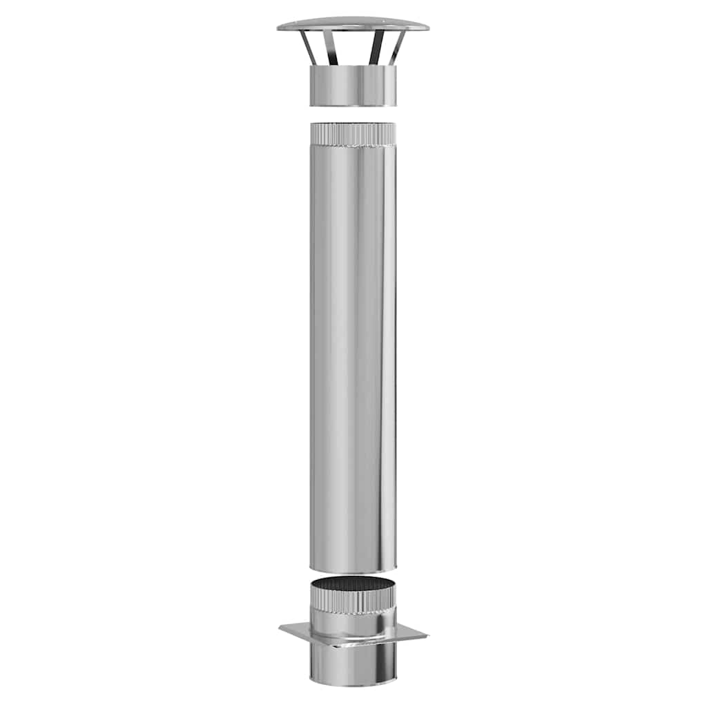 Chimney Extension Silver 35 x 35 x 132 cm Stainless steel