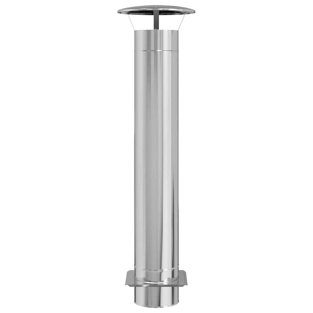 Chimney Extension Silver 35 x 35 x 132 cm Stainless steel