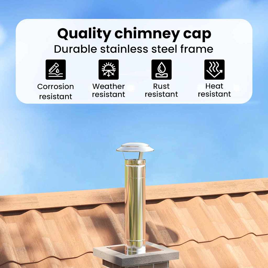 Rain Cover Chimney Silver 20 x 20 x 18 cm Stainless Steel