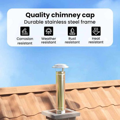 Rain Cover Chimney Silver 20 x 20 x 18 cm Stainless Steel