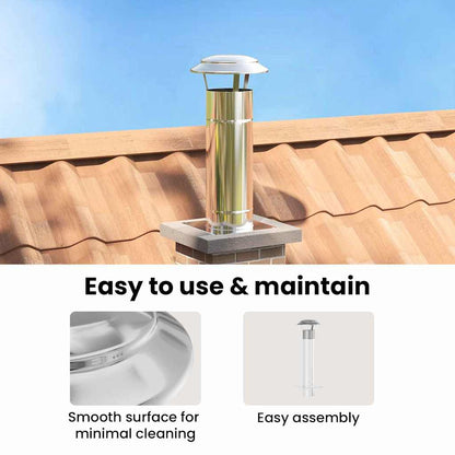 Rain Cover Chimney Silver 25 x 25 x 20 cm Stainless Steel