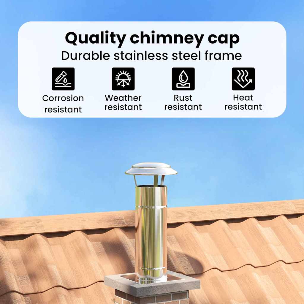 Rain Cover Chimney Silver 25 x 25 x 20 cm Stainless Steel