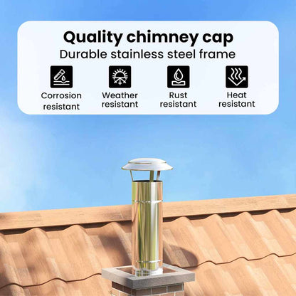 Rain Cover Chimney Silver 25 x 25 x 20 cm Stainless Steel