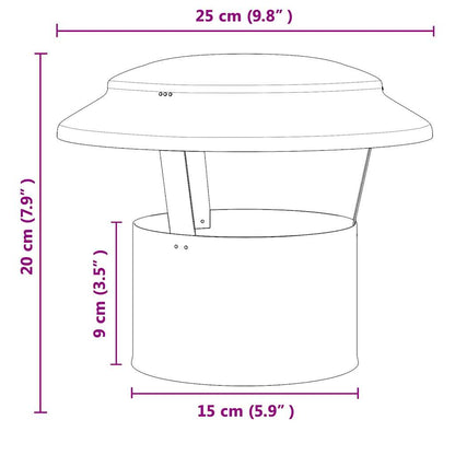 Rain Cover Chimney Silver 25 x 25 x 20 cm Stainless Steel