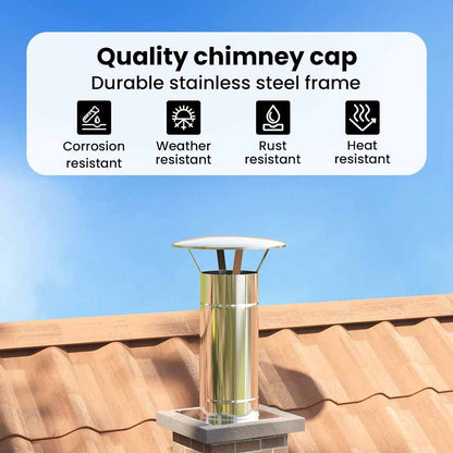 Rain Cover Chimney Silver 35 x 35 x 20 cm Stainless Steel